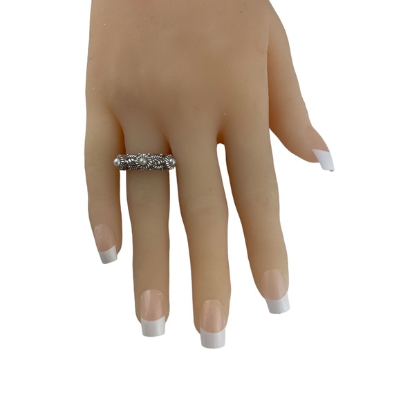 Judith Ripka Sterling Silver Pearl Ring Size 7 3/4 #12816 - Picture 7 of 7